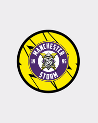 Manchester Storm 26-27 Yellow Logo Puck